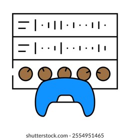 sound design game development line icon vector. sound design game development sign. isolated symbol illustration