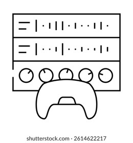 sound design game development line icon vector. sound design game development sign. isolated contour symbol black illustration