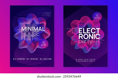 Sound Design. Nightclub Audio Invitation. Blue Edm Flyer. Pink Discotheque Set. Techno Magazine. Party Trance Element. Electro Invite. Green Sound Design