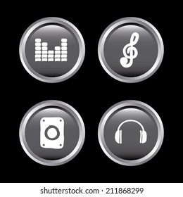 sound design over black background vector illustration