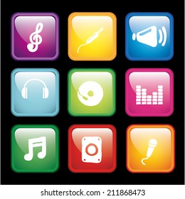 sound design over black background vector illustration