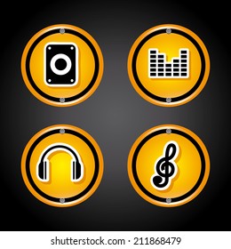 sound design over  black  background vector illustration