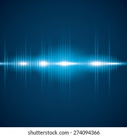 Sound design over blue background, vector illustration.