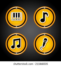 sound design over  gray background vector illustration