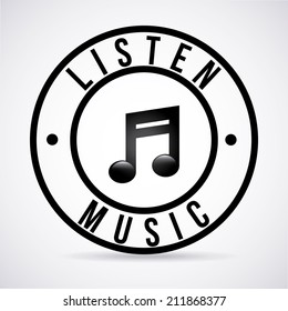 sound design over  gray background vector illustration