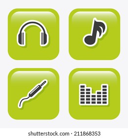 sound design over white background vector illustration