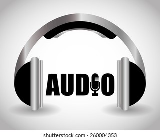 Sound design over white background, vector illustration.