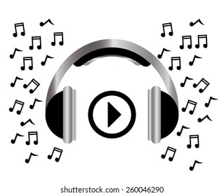 Sound design over white background, vector illustration.