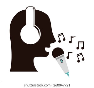Sound design over white background, vector illustration.