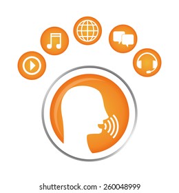 Sound design over white background, vector illustration.