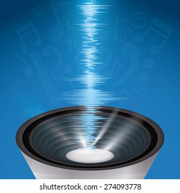 Sound design over white background, vector illustration.