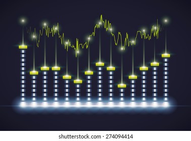 Sound design over white background, vector illustration.
