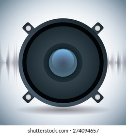 Sound design over white background, vector illustration.