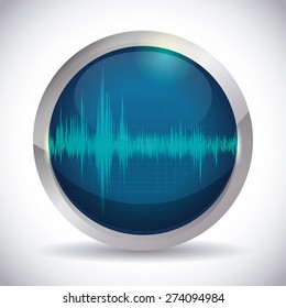 Sound design over white background, vector illustration.