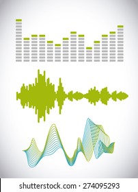 Sound design over white background, vector illustration.