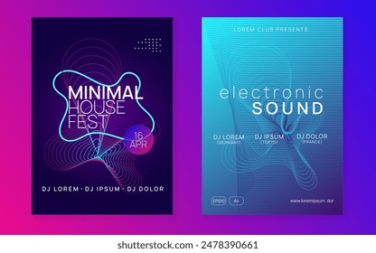 Sound Design. Violet Dj Event. Blue Techno Flyer. Nightclub Beat Illustration. Concert Invite. Dance Trance Template. Discotheque Set. Pink Sound Design