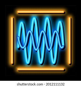 sound diagnostics neon light sign vector. Glowing bright icon sound diagnostics sign. transparent symbol illustration