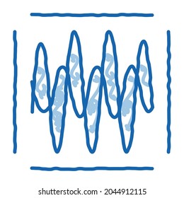 sound diagnostics sketch icon vector. Hand drawn blue doodle line art sound diagnostics sign. isolated symbol illustration