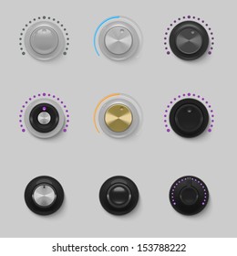 sound dials set vector