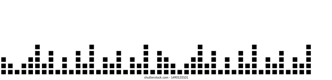 Sound digital wave, simple black border. Music radio wave. Digital voice graphic design, vector illustration.