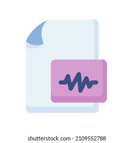 sound document file papge page wave single isolated icon with flat style