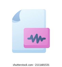 archivo de documento de sonido página onda de página un solo icono aislado con estilo suave