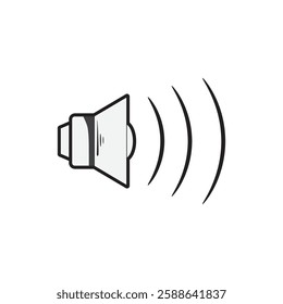 Sound doodle hand drawing template, Speaker symbol vector