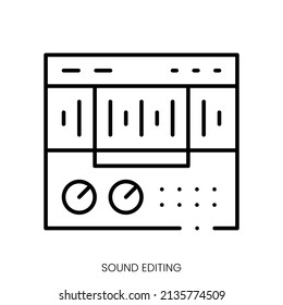 icono de edición de sonido. Signo de estilo lineal aislado en fondo blanco. Ilustración vectorial.