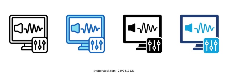 Icono de edición de sonido Multi Style Ilustración vectorial