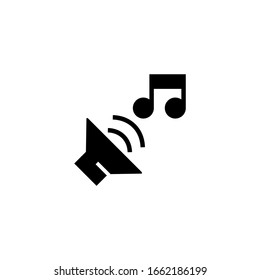 Sound effect vector icon in black solid flat design icon isolated on white background