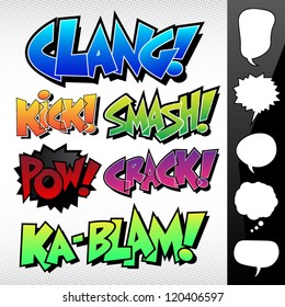 Sound Effects: Comic Book / Graffiti Style with Speech Bubbles svg
