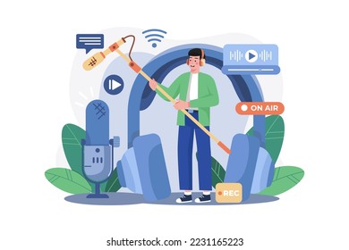 Sound Engineer Illustration concept on white background