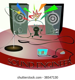 Sound engineer illustration, vector art