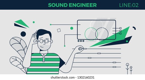 Sound Engineer Line character 02