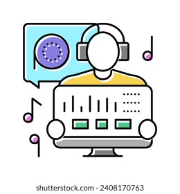 sound engineer video production film color icon vector. sound engineer video production film sign. isolated symbol illustration