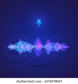 Sound equalizer. Digital vote interface for application. Display of sound frequency. Design of music pulse. Vector illustration