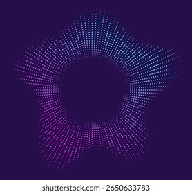 Sound equalizer icons with lines and dots, gradient neon circular sound wave frames, abstract radial music icons.