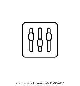 Icono de línea de ecualizador de sonido aislado en fondo blanco