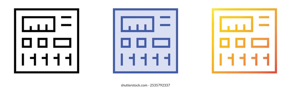 sound equipment icon. Linear, Blue Fill and Gradient Style Design Isolated On White Background