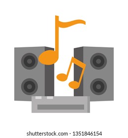 sound equipment with musical notes icon