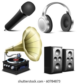 sound equipment vector icon set