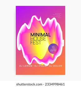 Sound Event. Club And Discotheque Template. Modern Effect For Invitation. Cool Electronic Party. Abstract Pattern For Magazine Layout. Pink And Yellow Sound Event