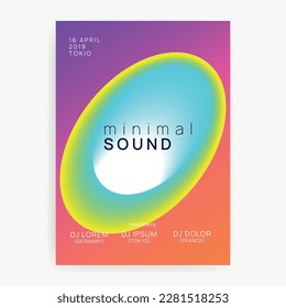 Sound Event. Fun House Fest. Creative Pattern For Magazine Template. Dance And Carnival Shape. Wavy Effect For Invitation. Yellow And Turquoise Sound Event