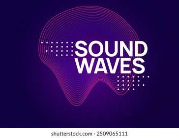 Sound Event. Violet Discotheque Poster. Electro Cover. Night Club Flyer. Pink Dance Design. Electronic Beat Invitation. Fest Concert Graphic. Blue Sound Event