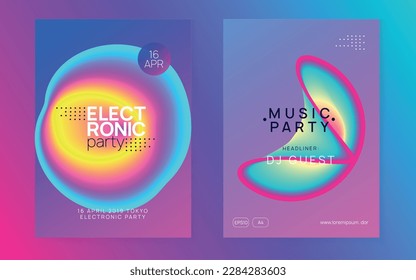Sound Fest. Creative Pattern For Set Concept. Neon And Nightlife Design. Wave Club Event. Jazz Art For Presentation. Pink And Blue Sound Fest