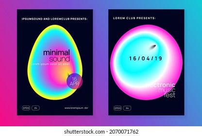 Sound Fest. Dance And Carnival Vector. Wavy Trance Flyer. Bright Glitch For Set. Dynamic Pattern For Cover Concept. Black And Pink Sound Fest
