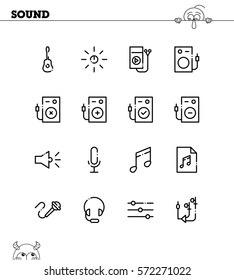 Sound flat icon set. Collection of high quality outline symbols for web design, mobile app. Sound vector thin line icons or logo.
