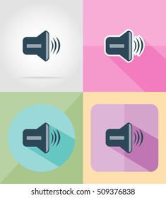 sound flat icons vector illustration isolated on background