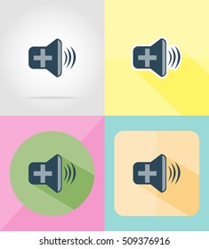 sound flat icons vector illustration isolated on background