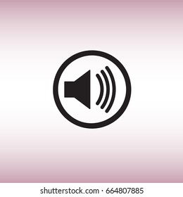Sound flat vector icon. Sound isolated vector sign. Sound settings menu sign.